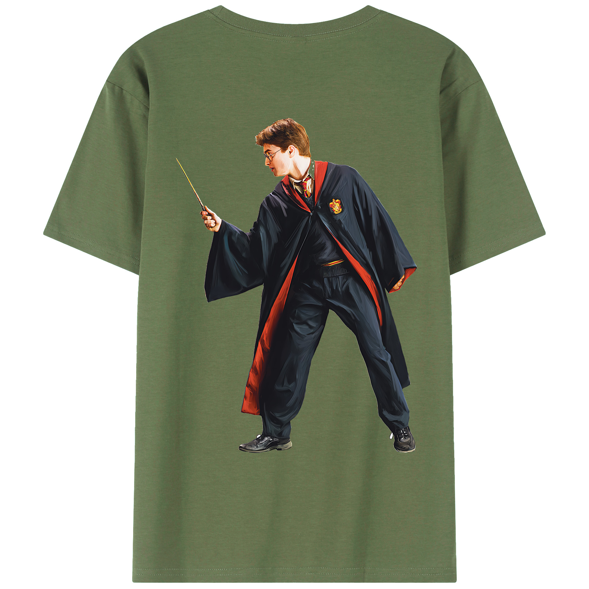 （画像用） Harry Potter ハリー・ポッターシリーズ 綿100％ メンズ半袖Tシャツ（バックプリント） 通気性